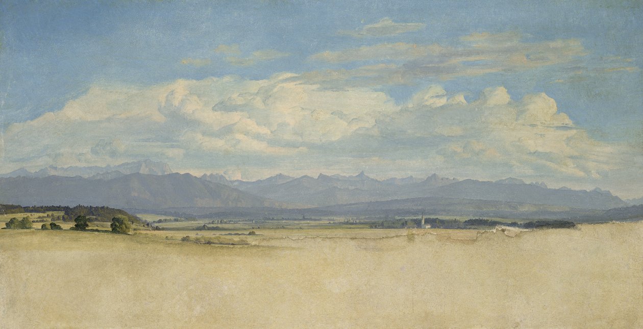 Napsütötte hegyvidéki panoráma, 1829 alkotó: Jacob Gensler