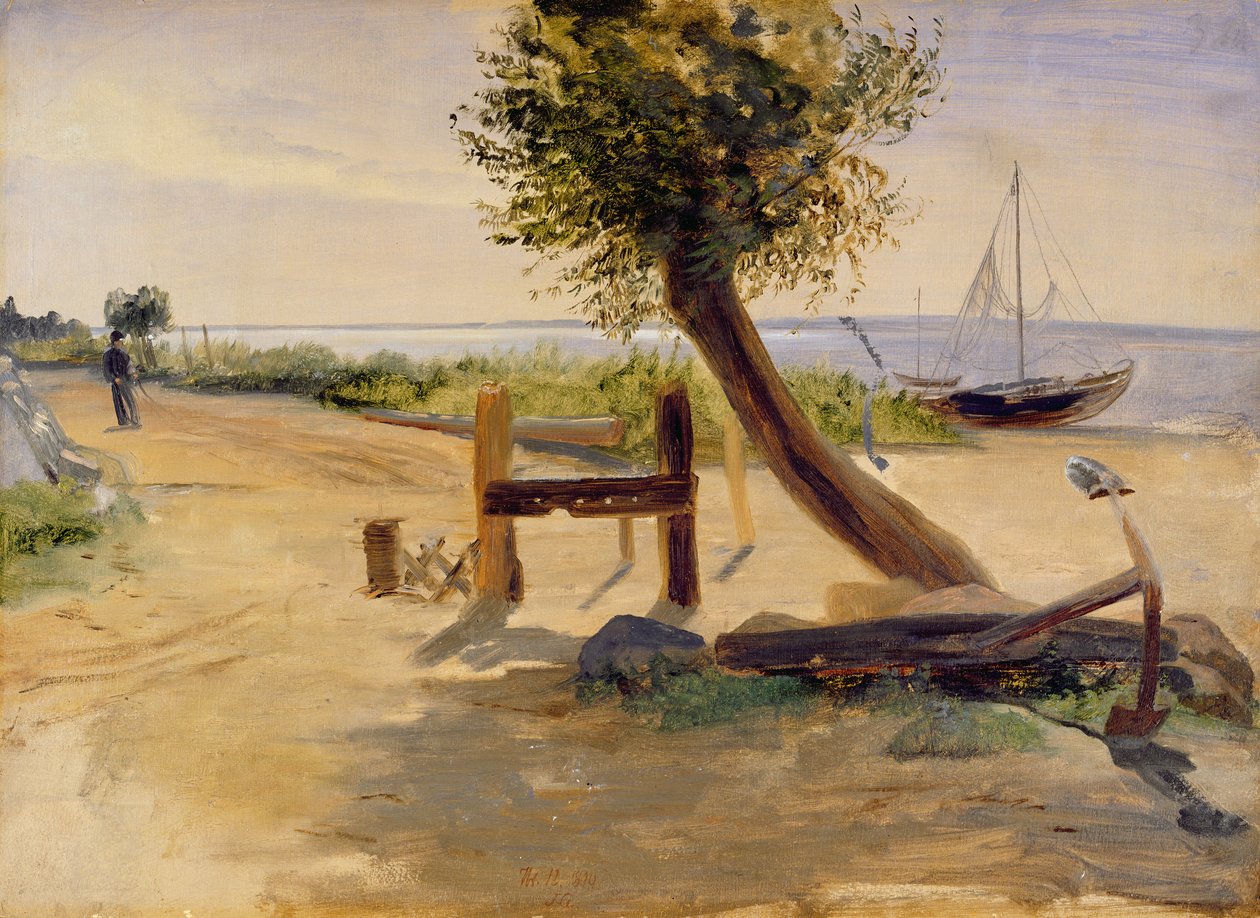 Az Elba partja, 1840 (olaj, papír, karton) alkotó: Jacob Gensler