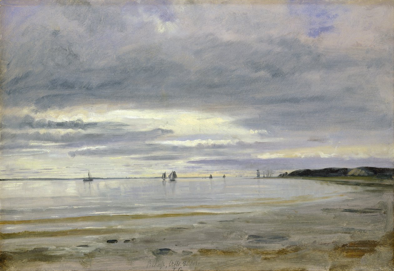 Blankenesei tengerpart, 1842. október 8. (olaj, papír a fedélzeten) alkotó: Jacob Gensler