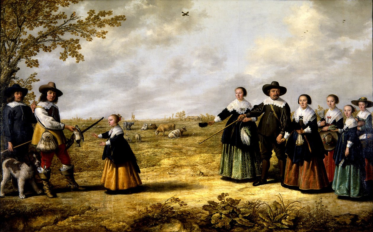 Családi portré egy tájképben alkotó: Jacob Gerritsz Cuyp
