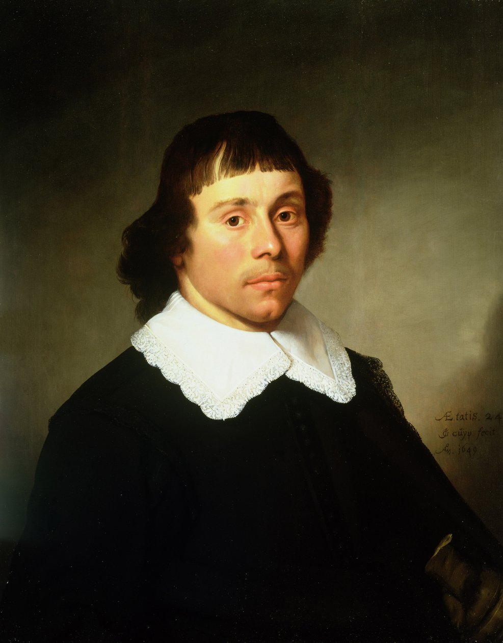 Egy fiatal férfi portréja, fekete jelmezben, fehér csipkegallérral alkotó: Jacob Gerritsz Cuyp