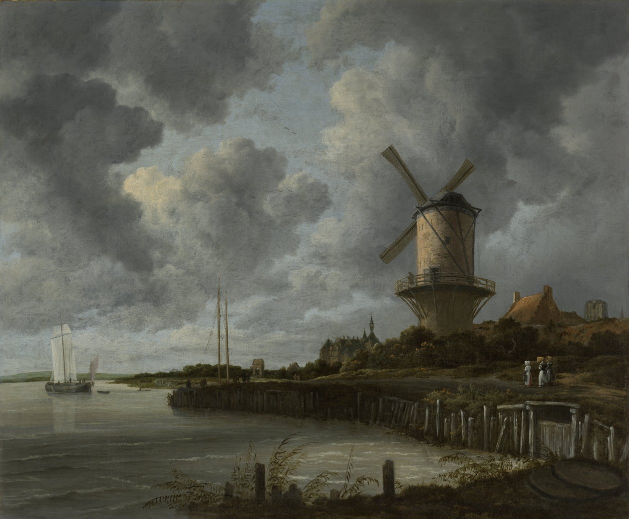 Szélmalom Wijk Duurstede-ben, 1668-70 körül alkotó: Jacob van Ruisdael