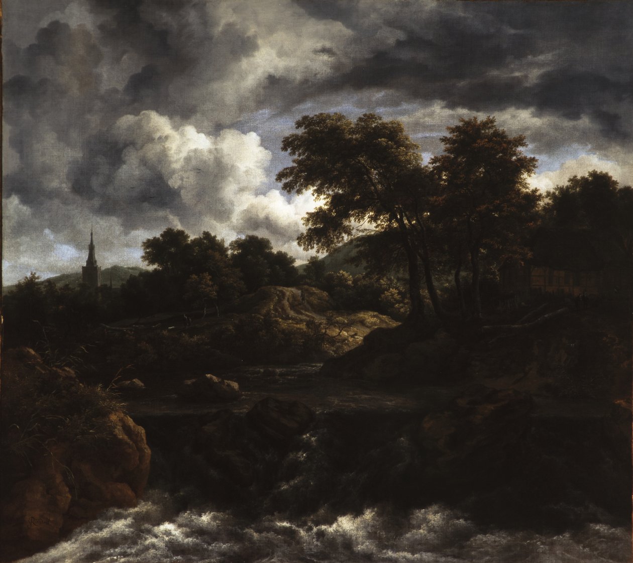 Erdős tájkép vízeséssel, 1660 körül alkotó: Jacob van Ruisdael