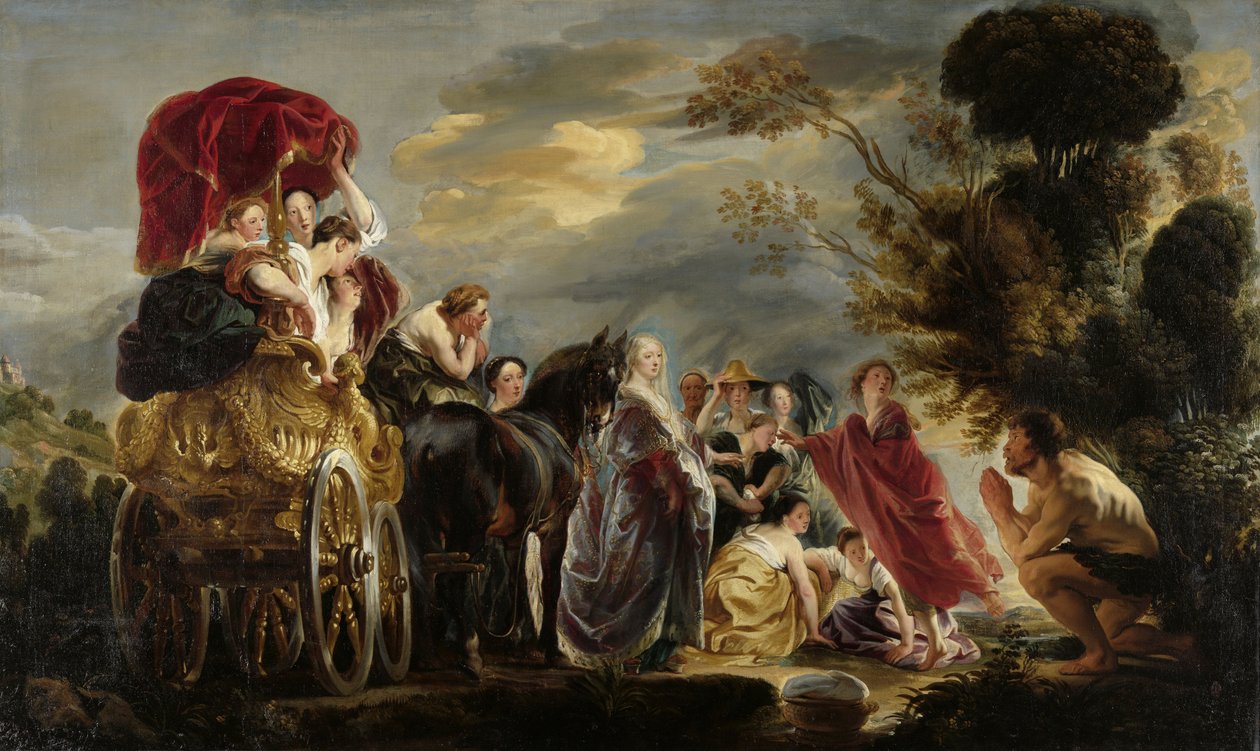 Odüsszeusz és Nauszika találkozása alkotó: Jacob Jordaens