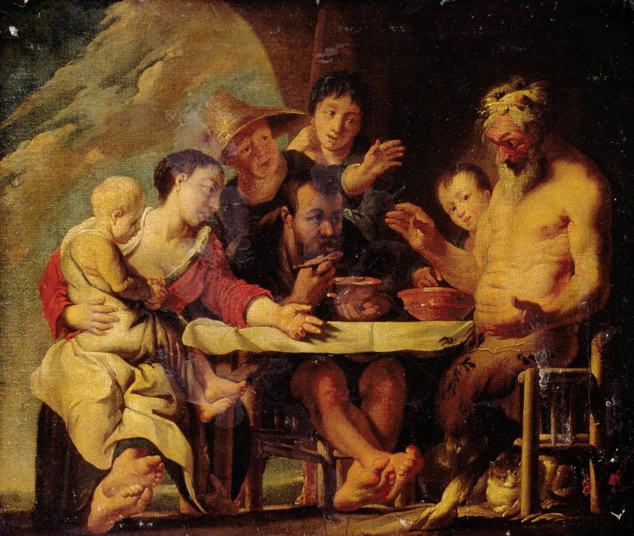 Szatír és parasztok alkotó: Jacob Jordaens