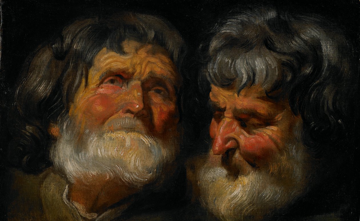 Két tanulmány egy öregember fejéről, 1630 körül alkotó: Jacob Jordaens