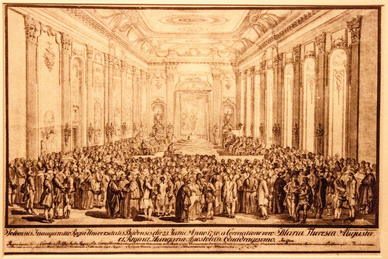 Egyetemavató ünnepség a budai palota dísztermében, 1780. június 25-én alkotó: Jacob Mathias Schmutzer