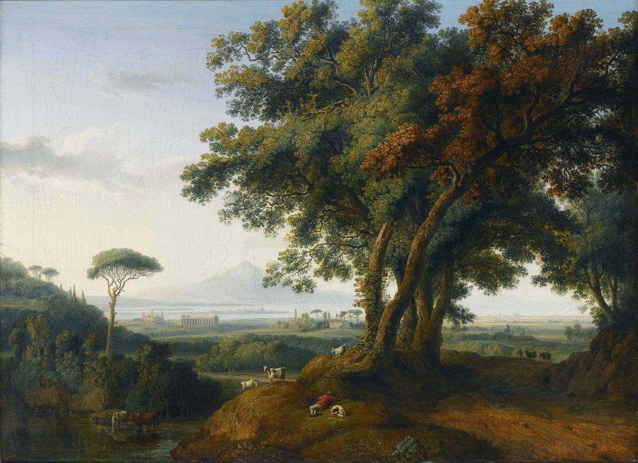 Olasz Capriccio kilátás alkotó: Jacob Philippe Hackert