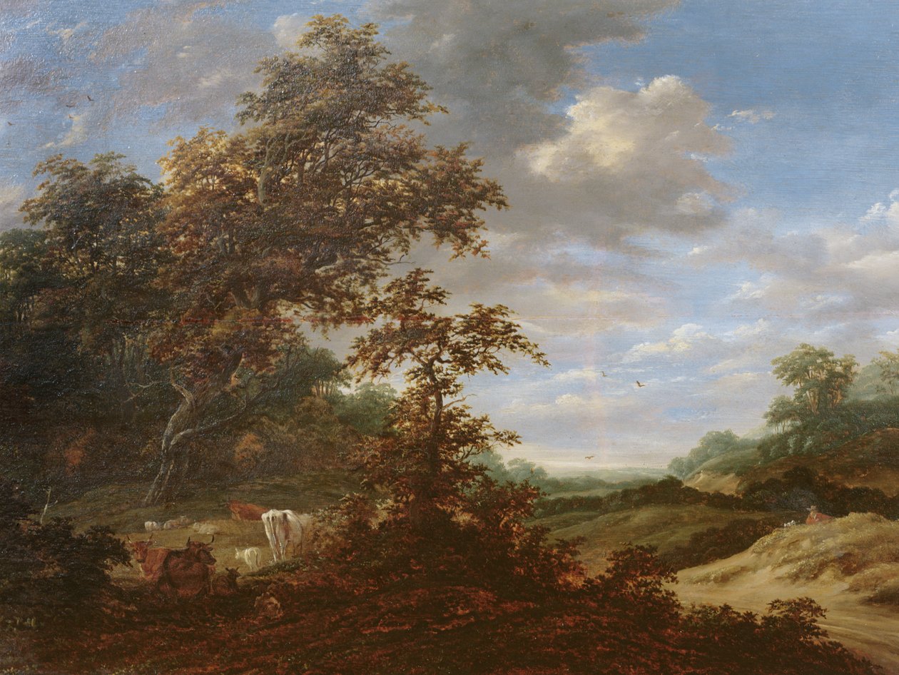 Erdős táj szarvasmarhákkal alkotó: Jacob van Ruisdael