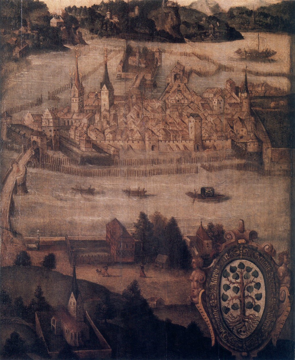 Kilátás Lindau városára alkotó: Jacob U. M.