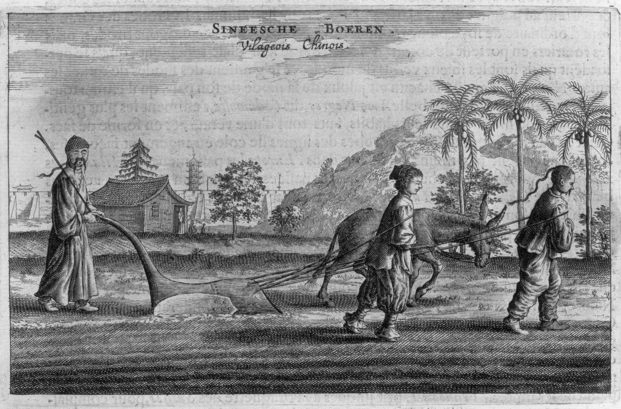 Kínai parasztok, általános leírás egy 1665-ös kínai holland követség beszámolója alapján alkotó: Jacob van Meurs