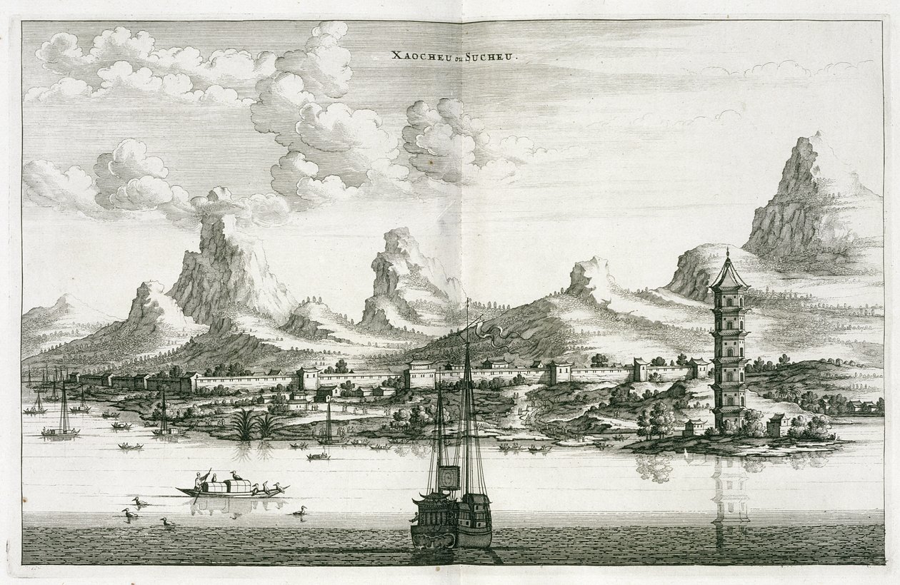 Xaocheu vagy Sucheu, egy holland kínai nagykövetség beszámolójából, 1665 alkotó: Jacob van Meurs