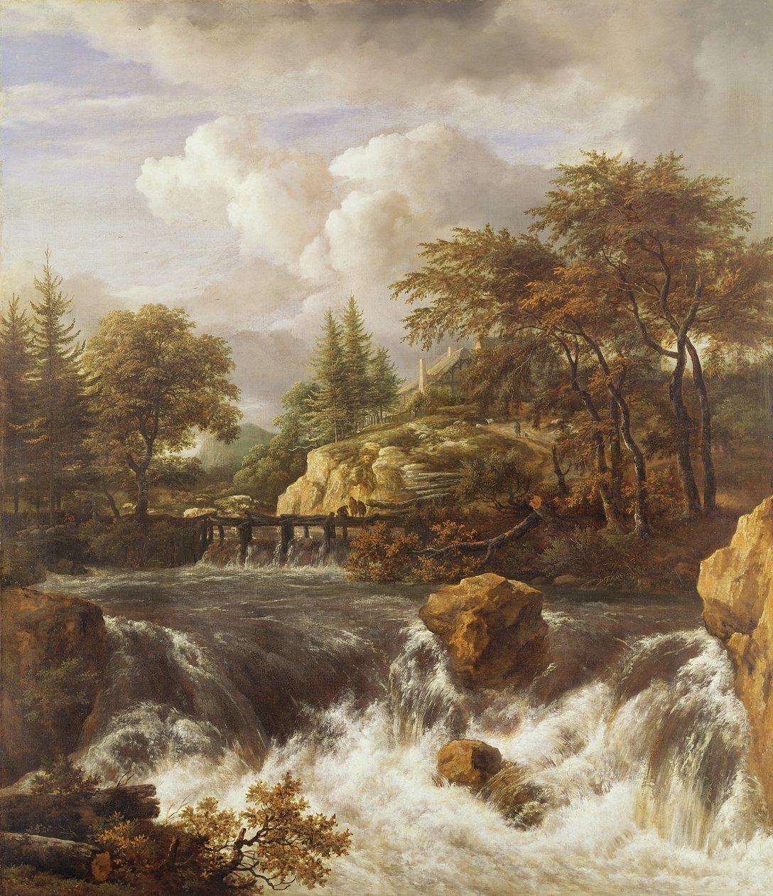 Vízesés sziklás tájon, 1660-70 körül alkotó: Jacob van Ruisdael