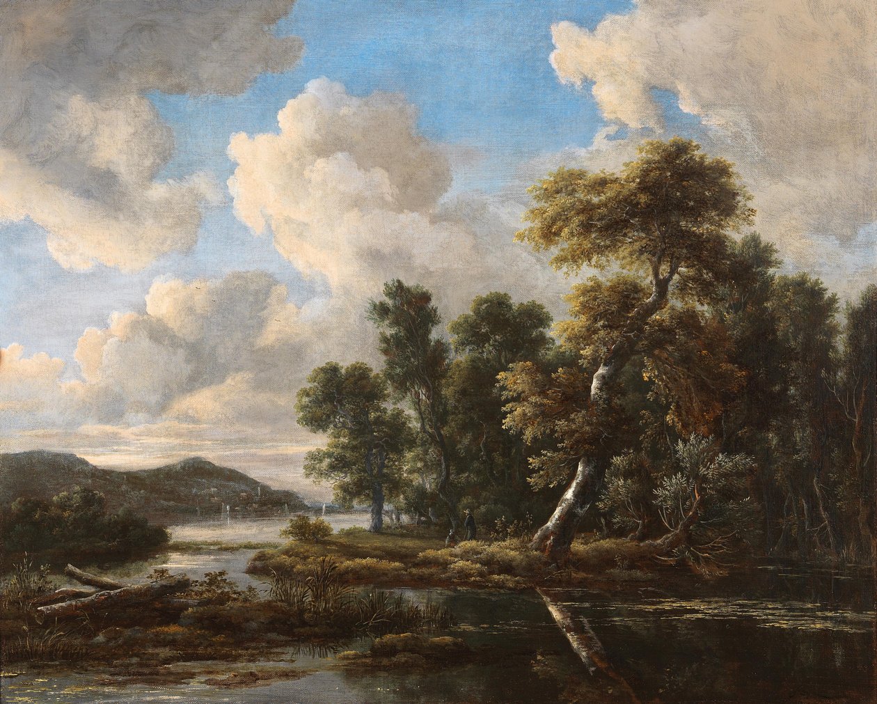 Folyói táj erdős partokkal alkotó: Jacob van Ruisdael