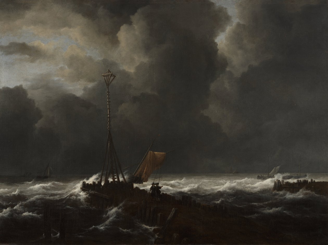 Durva tenger a mólón alkotó: Jacob van Ruisdael