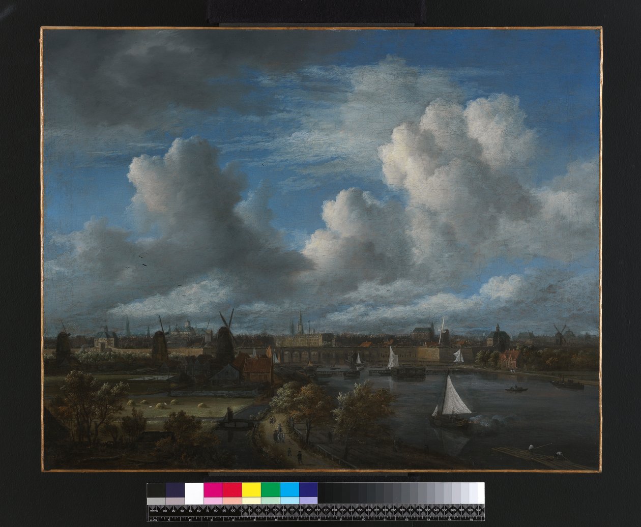 Kilátás az Amstelre Amszterdam felé nézve, 1675-70 körül alkotó: Jacob van Ruisdael