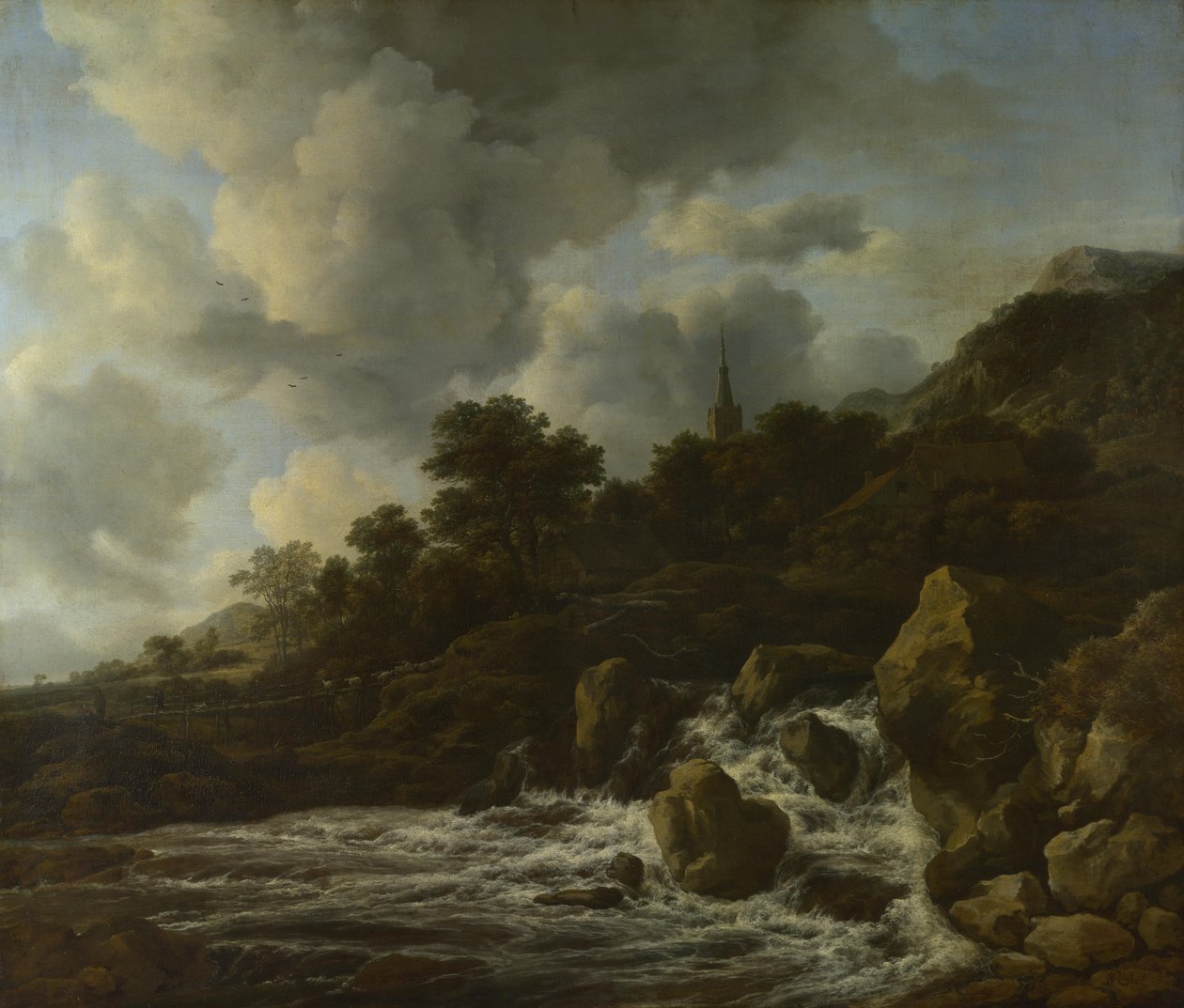Falu melletti vízesés, 1665-70 körül alkotó: Jacob van Ruisdael