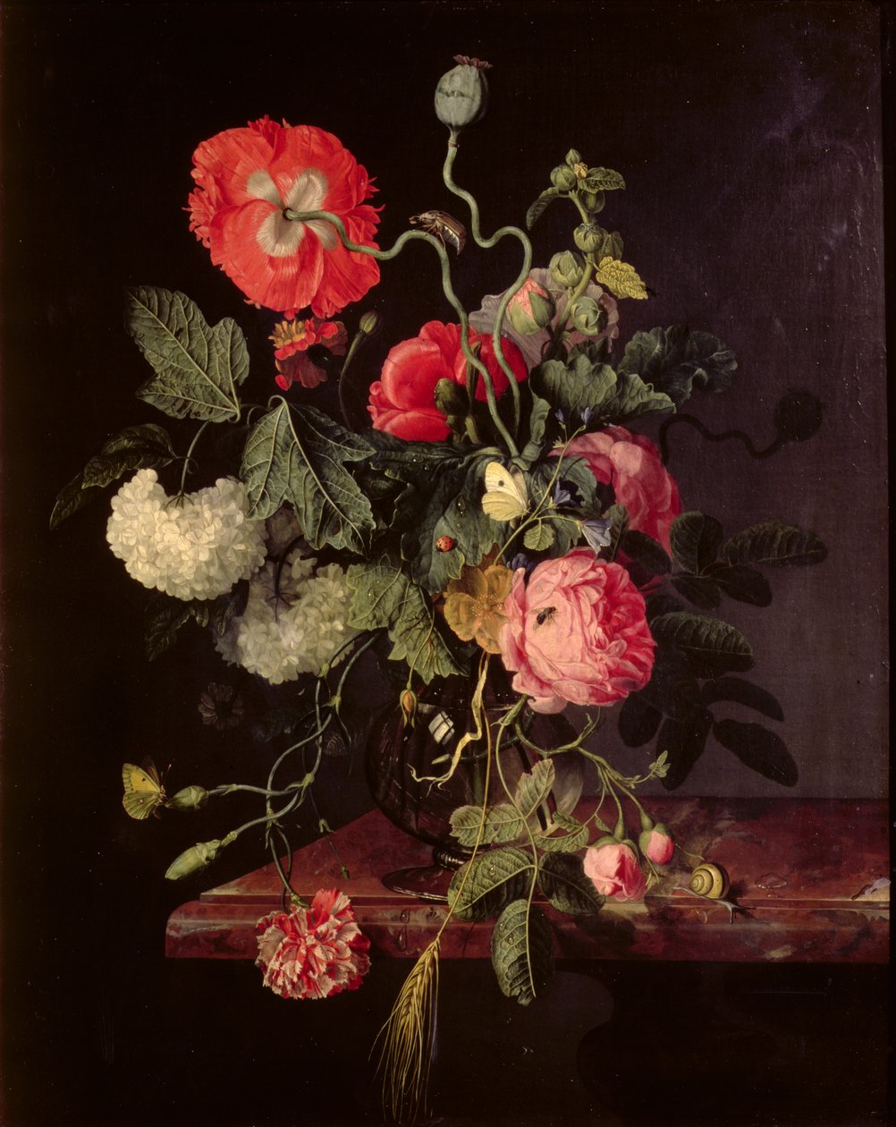 Virágok üvegvázában, 1667 alkotó: Jacob van Walscapelle
