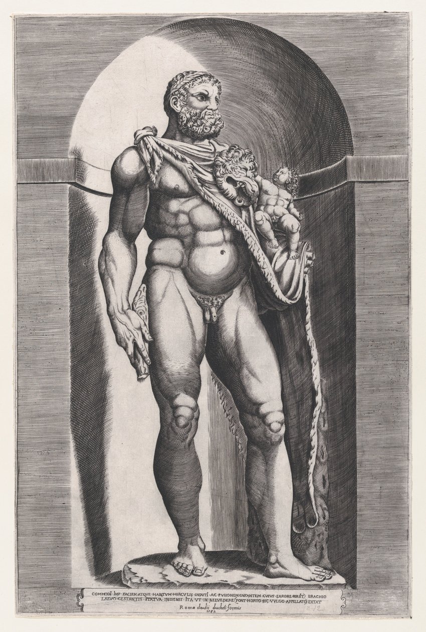 A római pompás tükre: Commodus császár, mint Herkules, 1582., 1582 alkotó: Jacob(us) Bos.