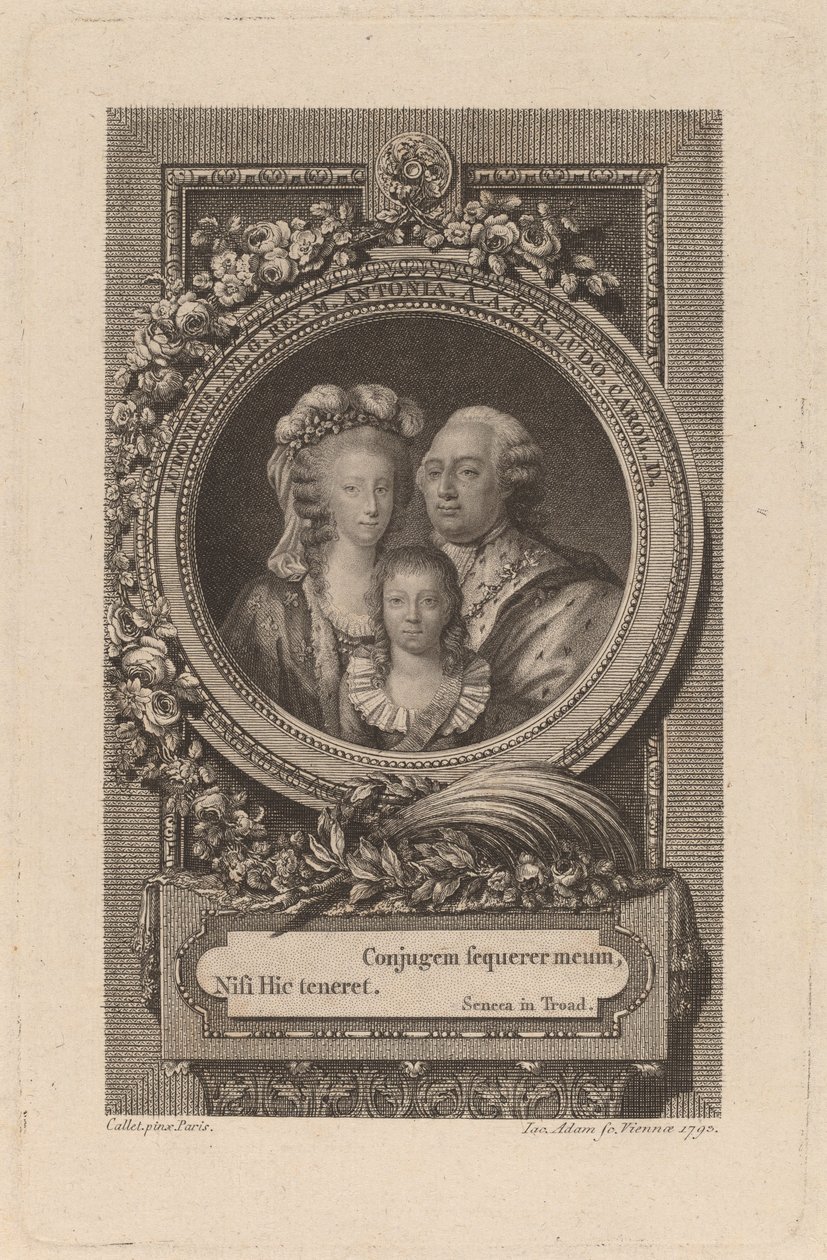 XVI. Lajos, Marie-Antoinette és Louis-Charles alkotó: Jacob Adam after Antoine François Callet