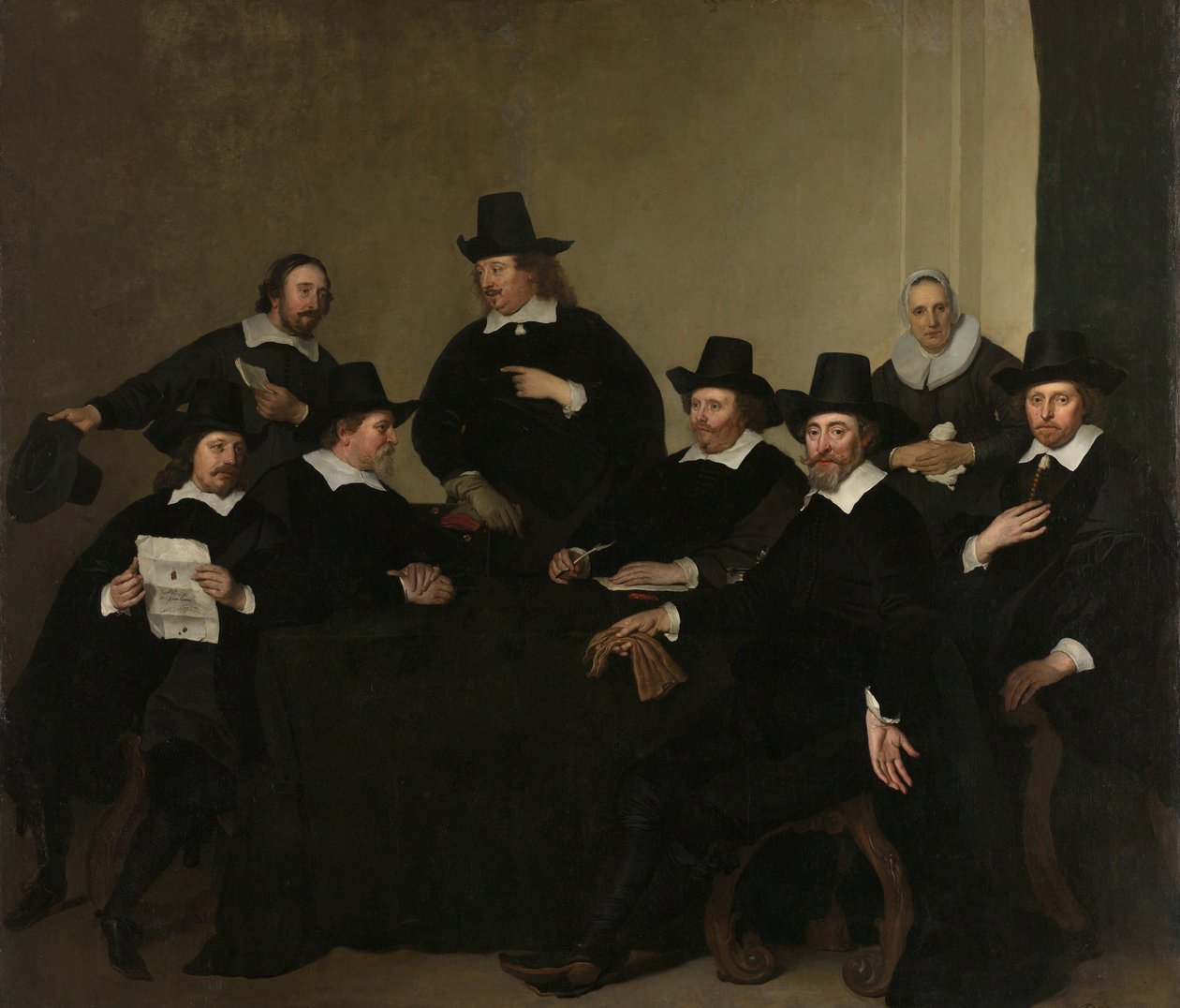 Régensek A Nieuwe Zijds Szegények Szabadtéri Segítő Intézetének régensei, Amszterdam, 1650 körül alkotó: Jacob Adriaensz. Backer