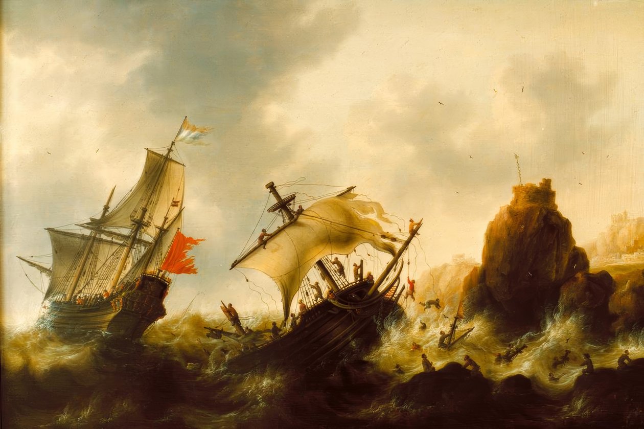 Hajótörés a viharban alkotó: Jacob Adriaensz Bellevois