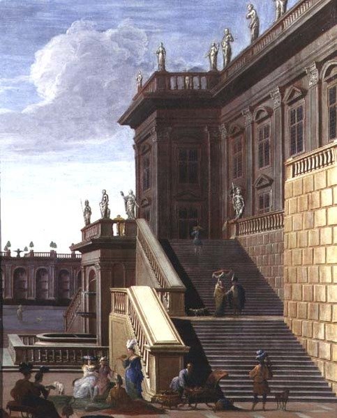 Egy barokk palota udvara alkotó: Jacob Balthasar Peeters
