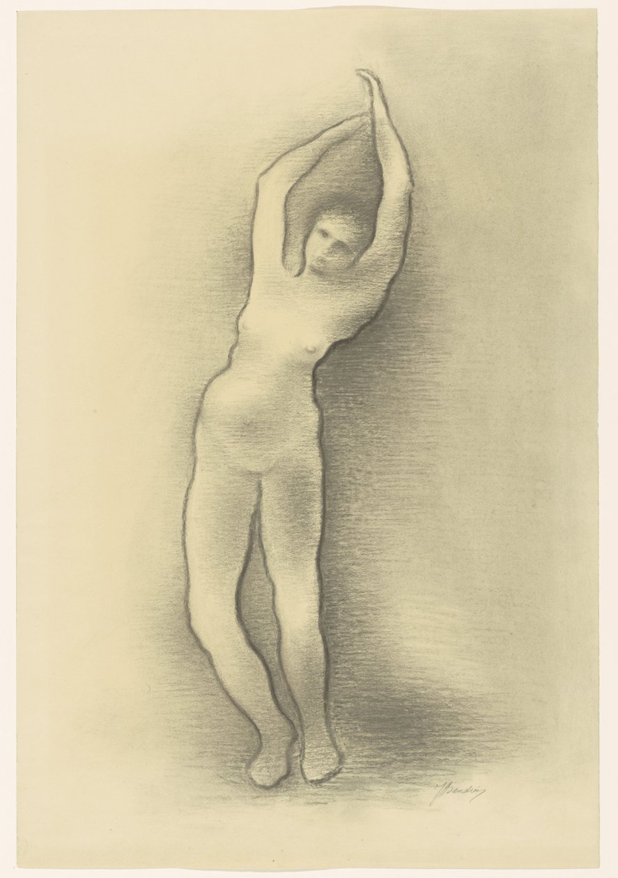 meztelen nő állva alkotó: Jacob Bendien (signed by artist)
