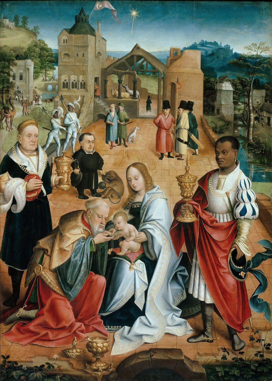 A Mágusok imádása A triptichon központi táblája, 16. század alkotó: Jacob Claesz. van Utrecht