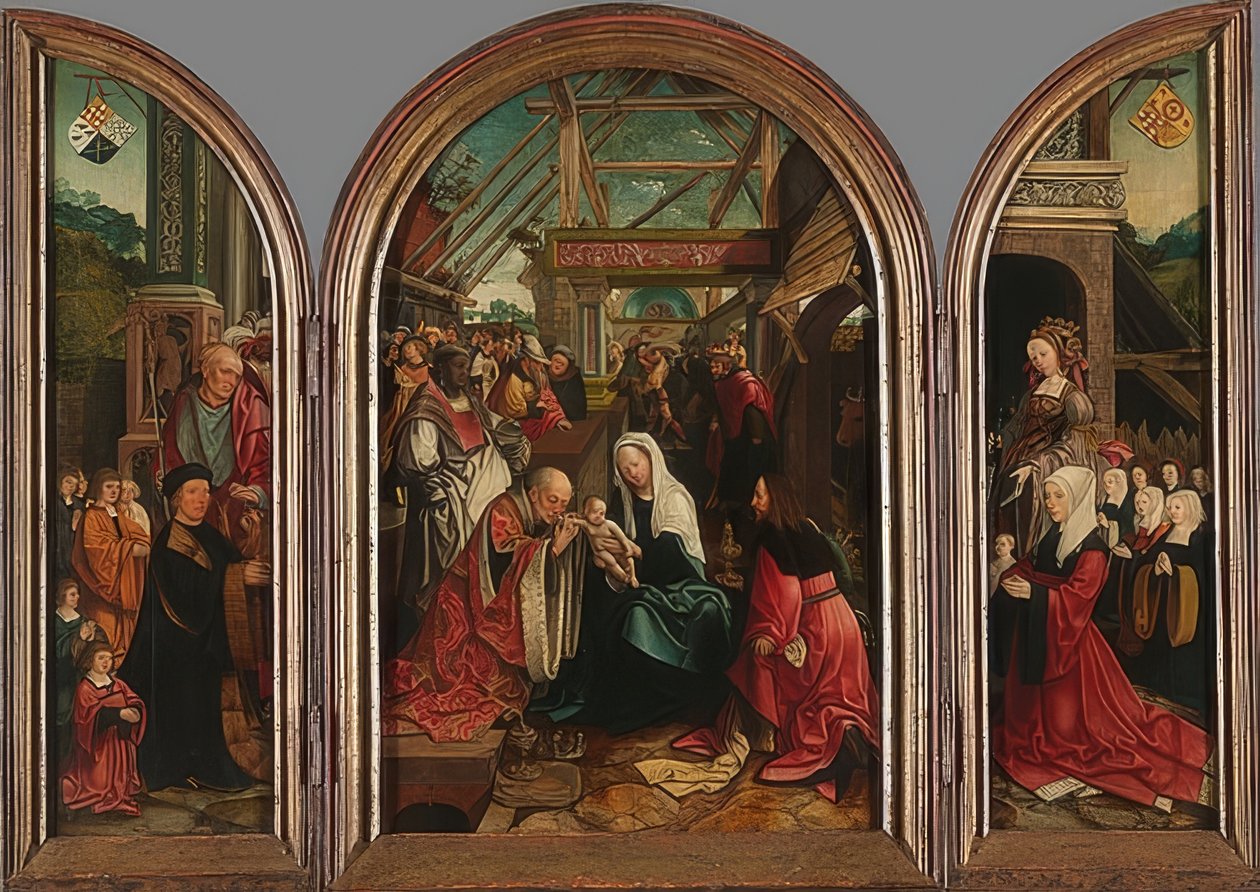 A mágusok imádása. 1517 alkotó: Jacob Cornelisz van Oostsanen