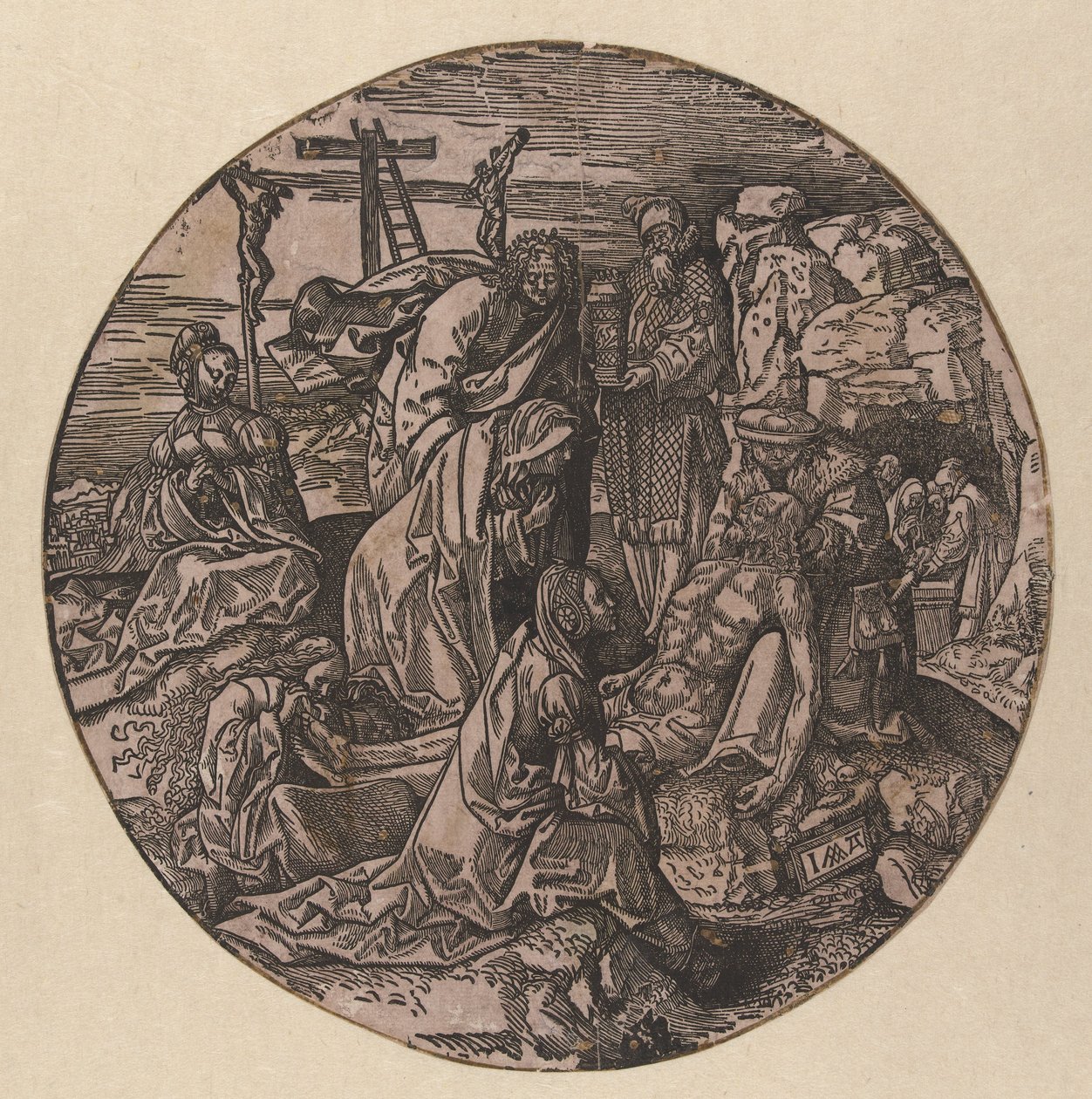 Krisztus reszketése és temetése The Round Passion (sorozat címe) alkotó: Jacob Cornelisz van Oostsanen