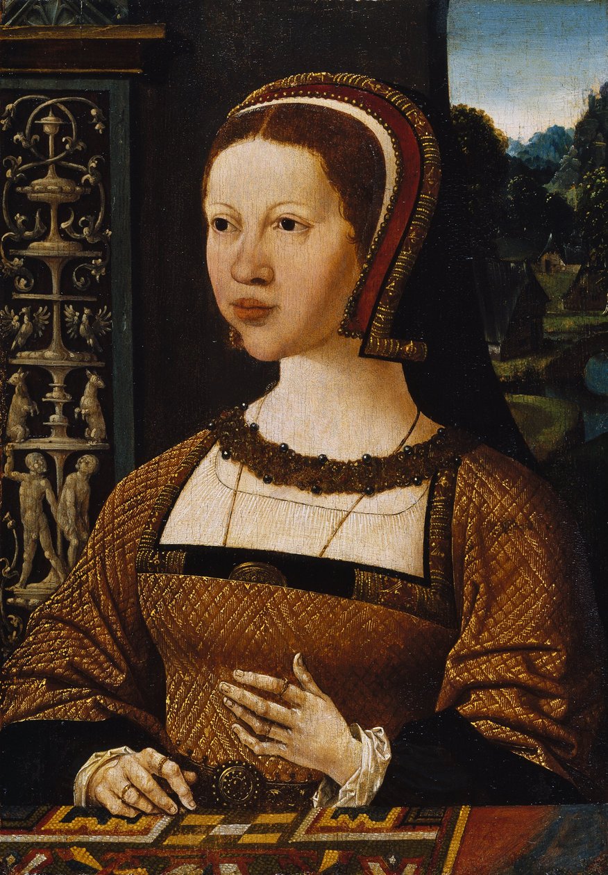 Holland: Női portré (Izabella dán királynő) Női portré, valószínűleg Erzsébet dán királynő. alkotó: Jacob Cornelisz van Oostsanen