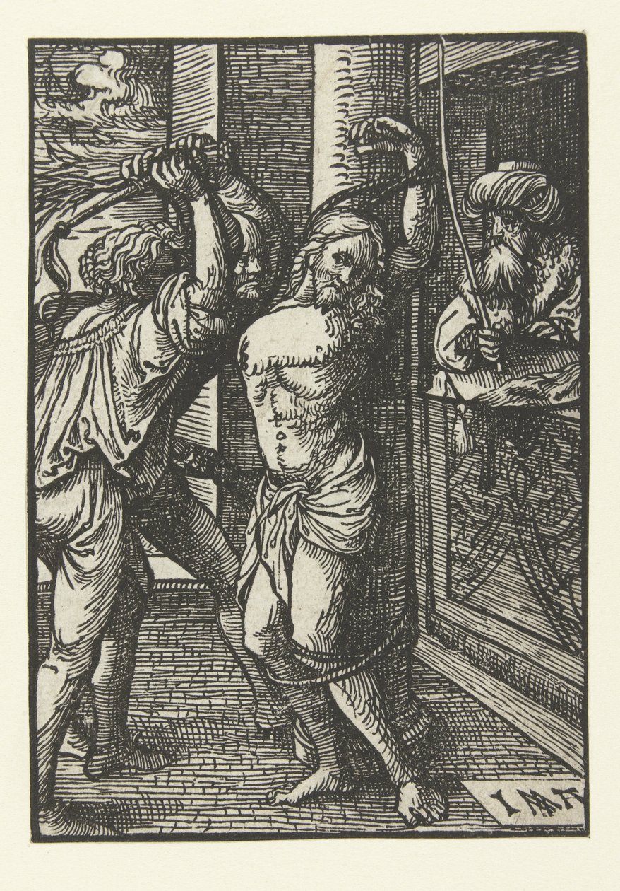 Krisztus csapása A kis szenvedély (sorozat címe) alkotó: Jacob Cornelisz van Oostsanen