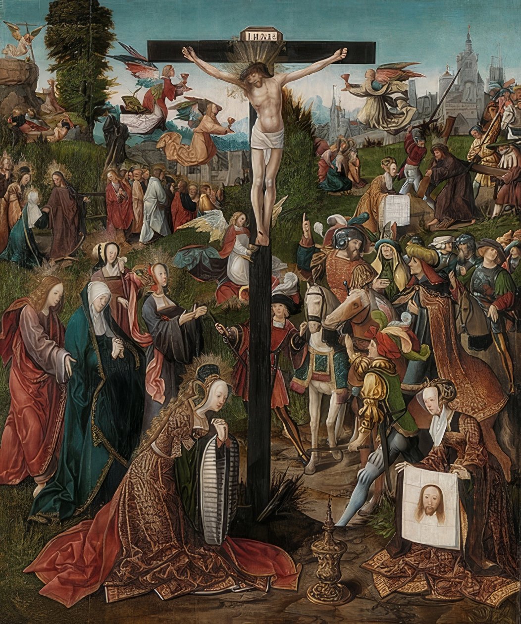 Krisztus keresztre feszítése. 1507-10 körül alkotó: Jacob Cornelisz van Oostsanen