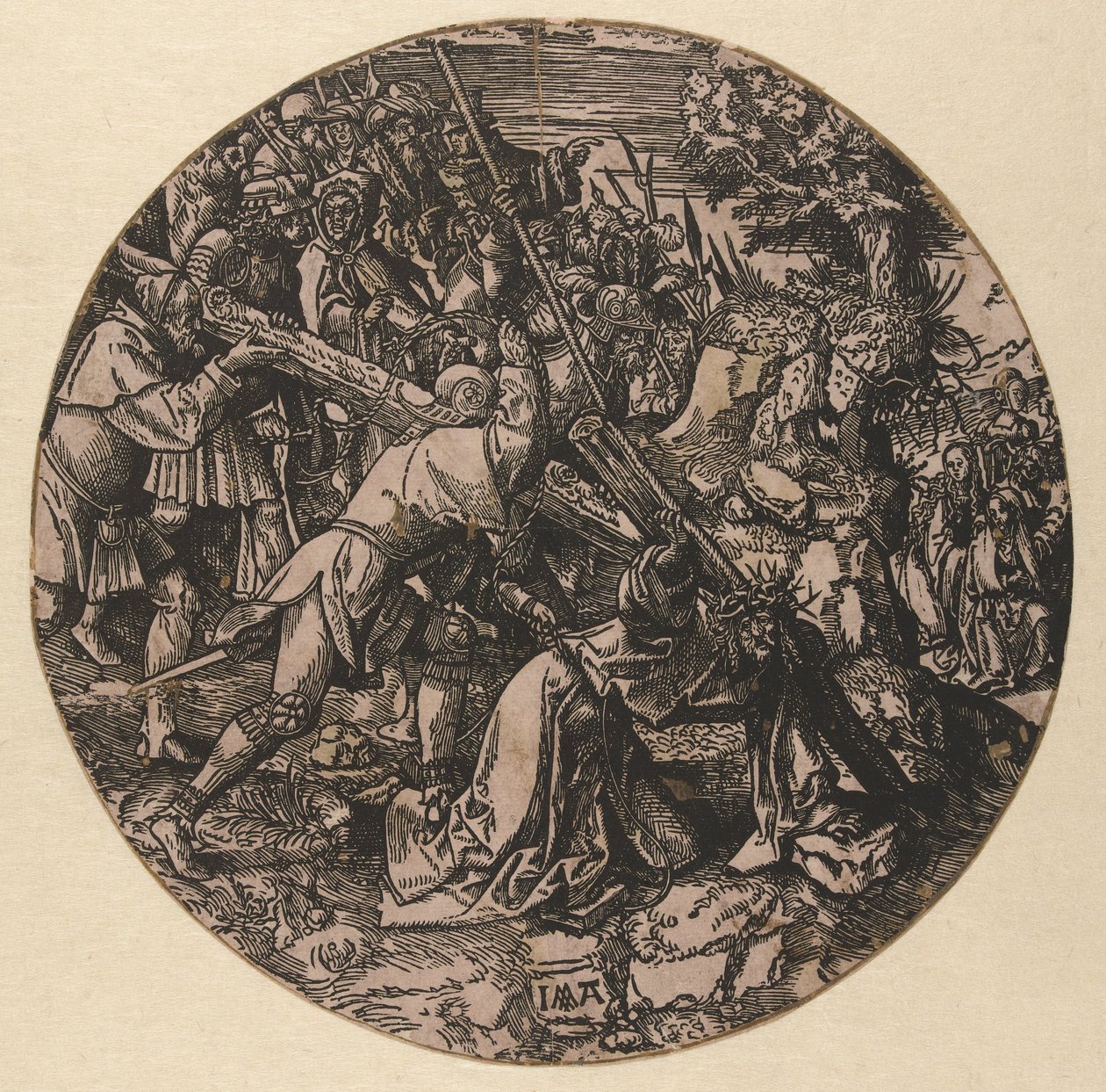 A kereszt hordozása The Round Passion (sorozat címe) alkotó: Jacob Cornelisz van Oostsanen