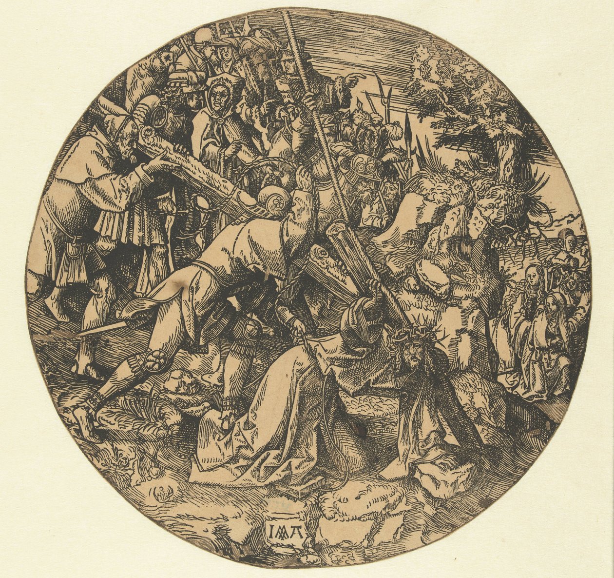 A kereszt hordozása The Round Passion (sorozat címe) alkotó: Jacob Cornelisz van Oostsanen