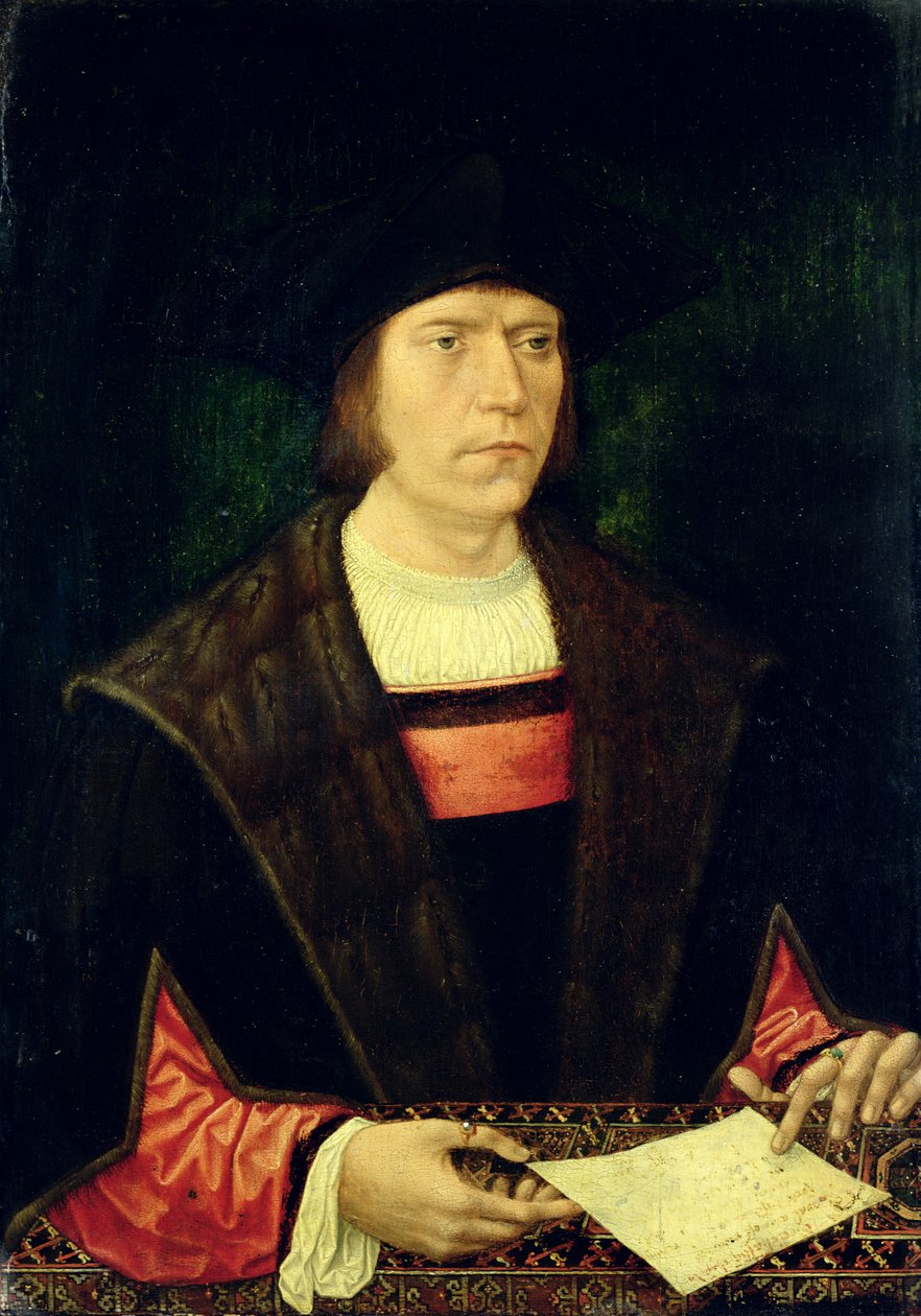 Leveles férfi portréja, 1515-20 alkotó: Jacob Cornelisz van Oostsanen