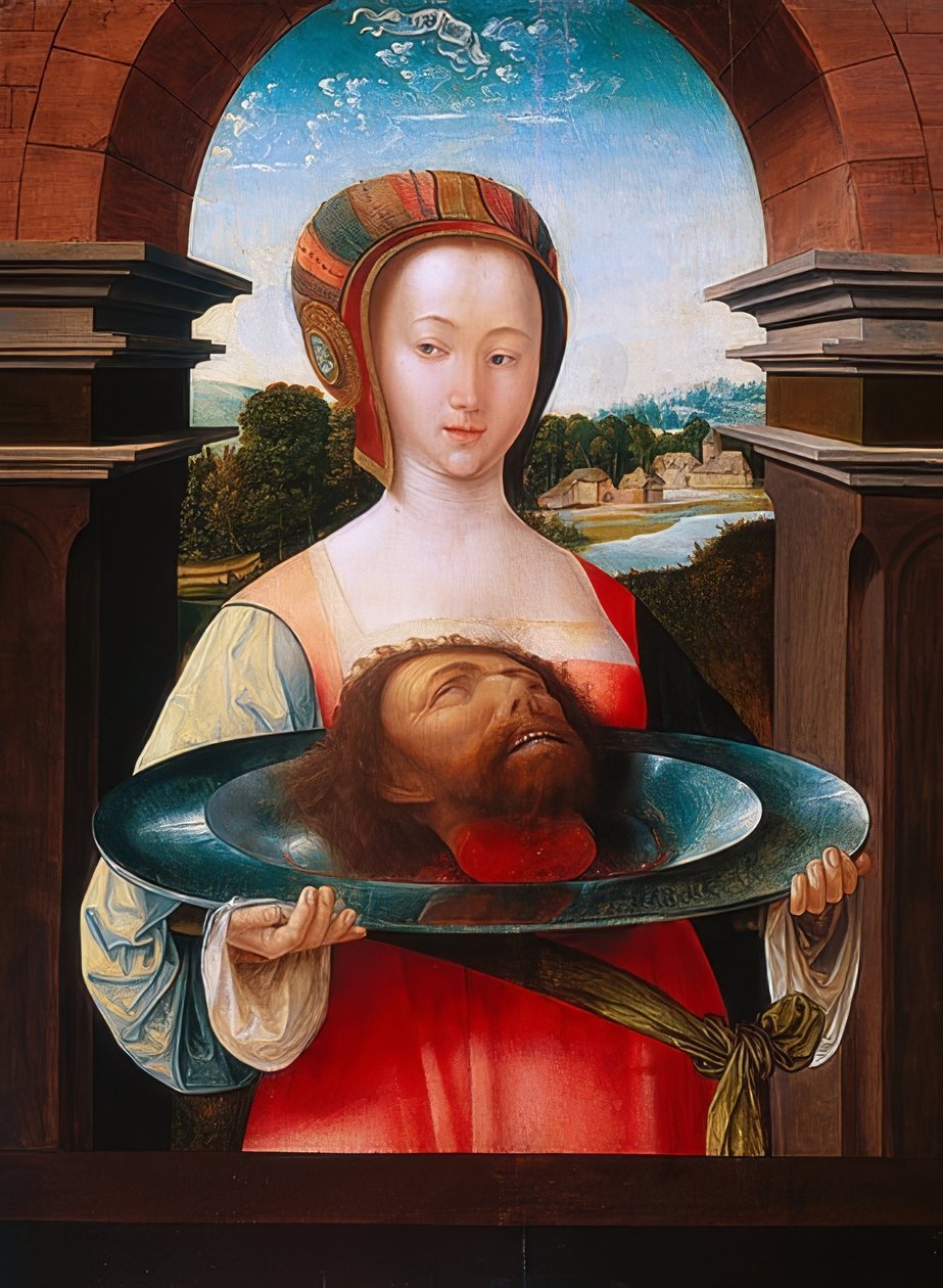 Salome Keresztelő János fejével. 1524 alkotó: Jacob Cornelisz van Oostsanen