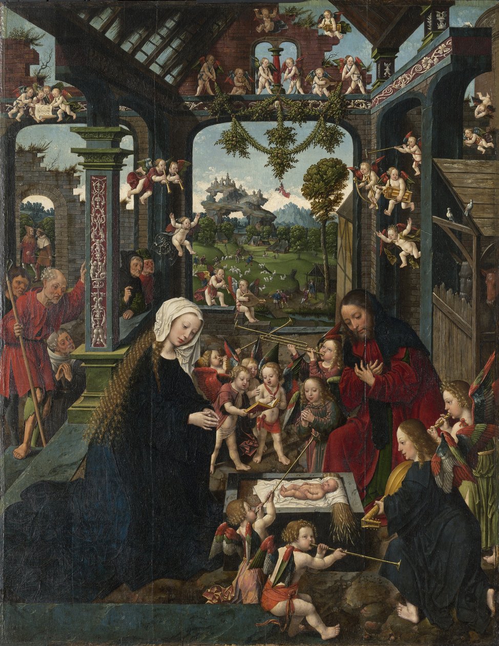 A Krisztus-gyermek imádása, 1515 körül alkotó: Jacob Cornelisz van Oostsanen