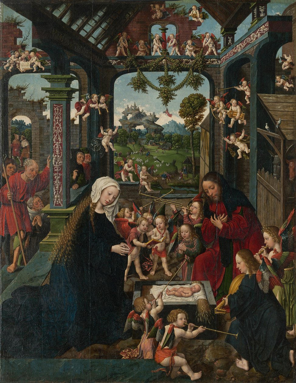 A Krisztus-gyermek imádása c. 1515. alkotó: Jacob Cornelisz. van Oostsanen