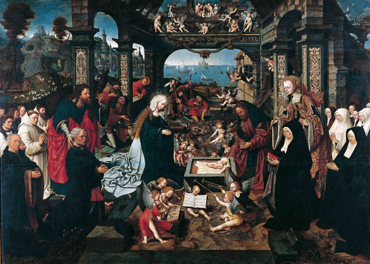 Cornelisz van Oostsanen, Jacob (Jacob Cornelisz van Amsterdam) Krisztus születése (1470-1533 körül). olaj a fára alkotó: Jacob Cornelisz van Oostsanen