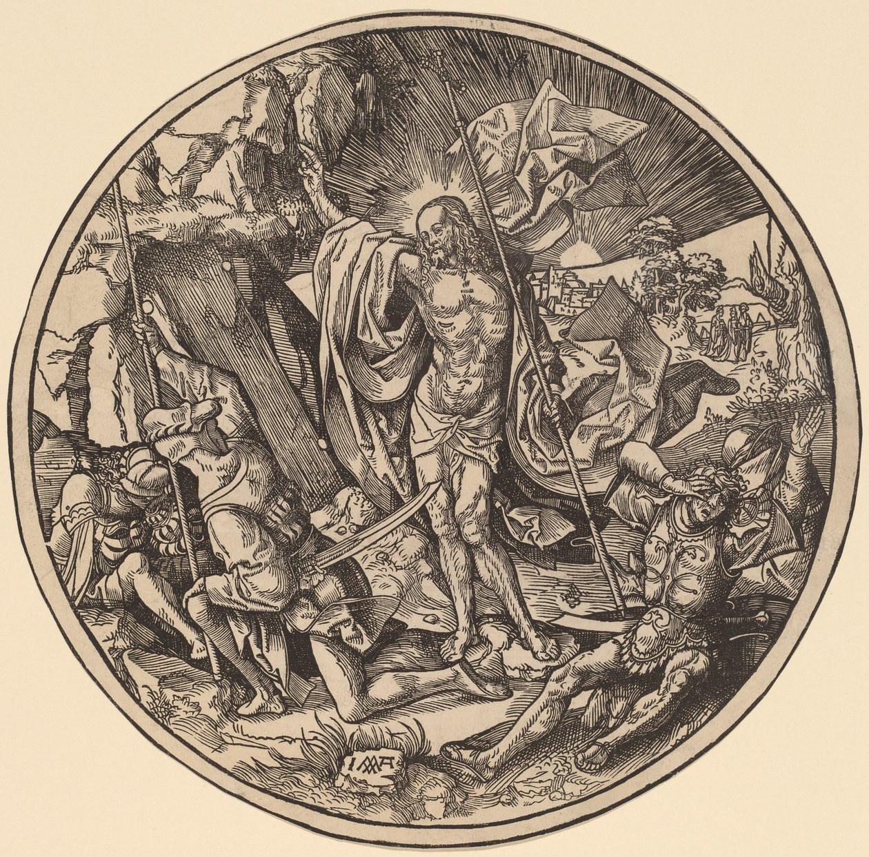A feltámadás és a szent asszonyok útban Krisztus sírjához alkotó: Jacob Cornelisz van Oostsanen