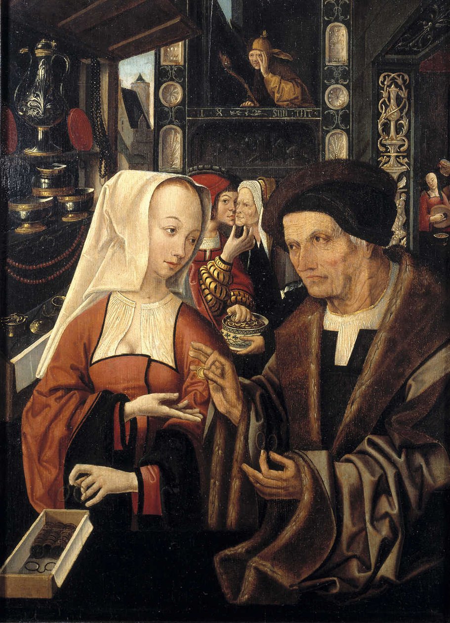 A szemüveg eladó alkotó: Jacob Cornelisz van Oostsanen
