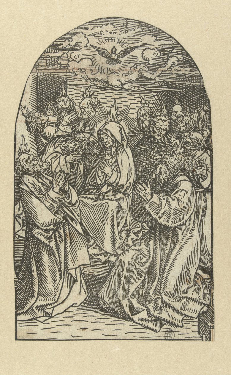 A Szentlélek kiáradása Mária élete (sorozat címe) alkotó: Jacob Cornelisz van Oostsanen