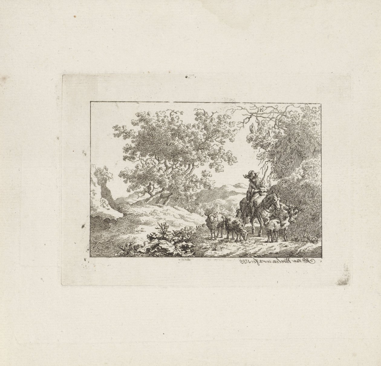 Pásztor lóháton csordával alkotó: Jacob Elias van Varelen