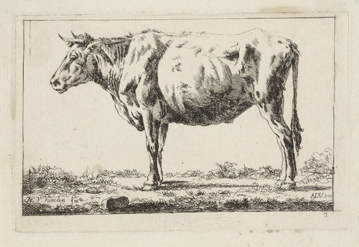 Álló tehén, balra alkotó: Jacob Elias van Varelen
