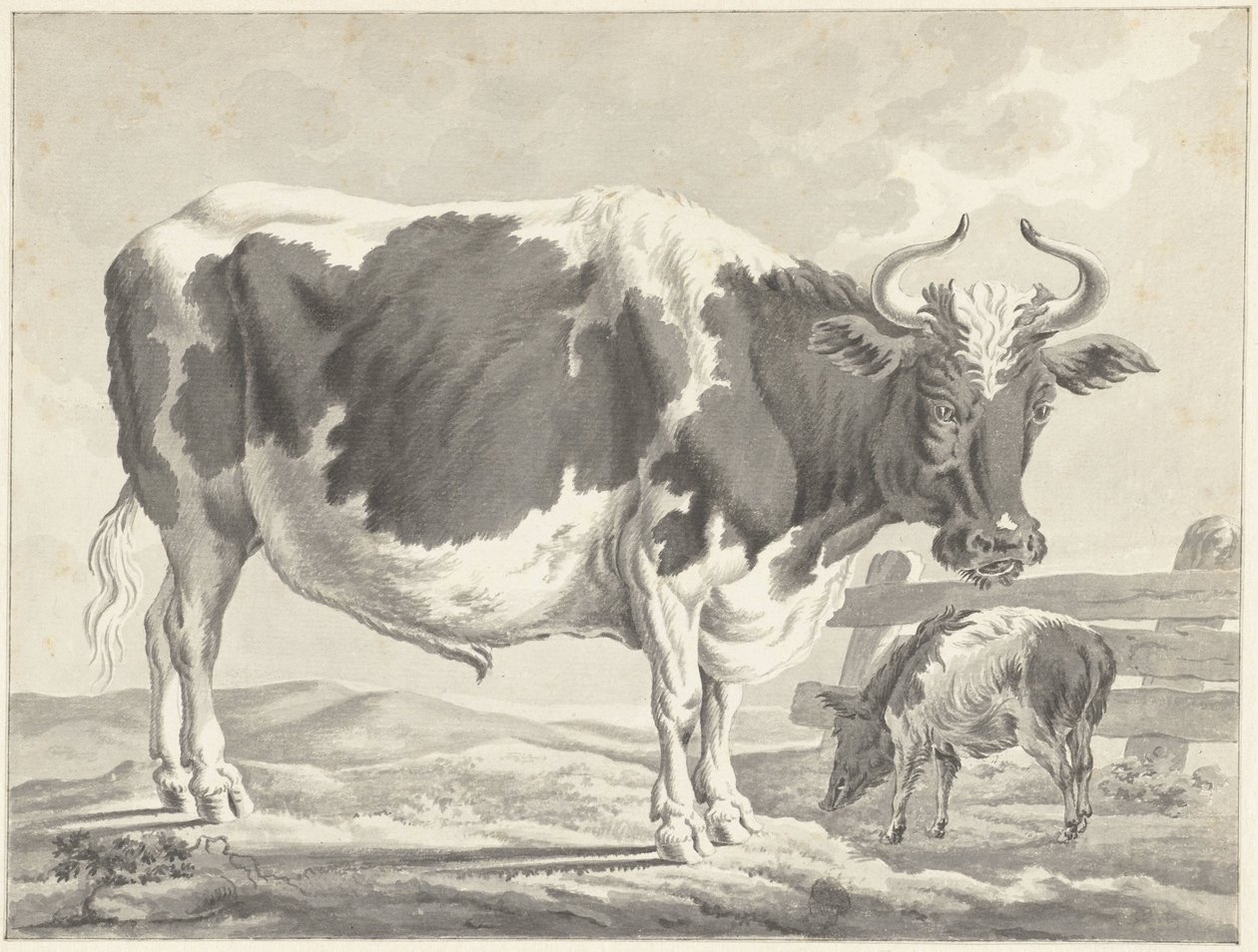 Fekete pite bika és egy disznó alkotó: Jacob Elias van Varelen