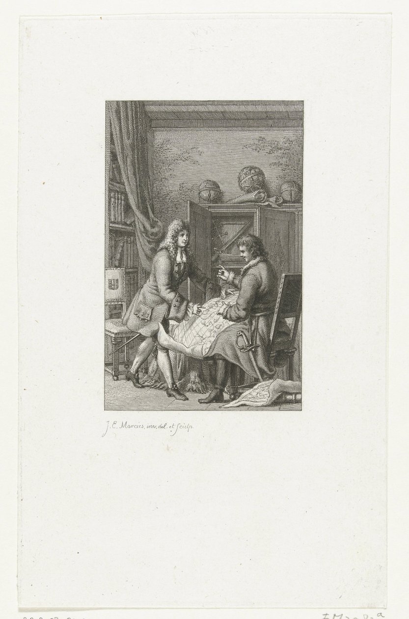 Nagy Péter cár és Nicolaes Witsen polgármester térképet tanulmányoznak, 1814 alkotó: Jacob Ernst Marcus