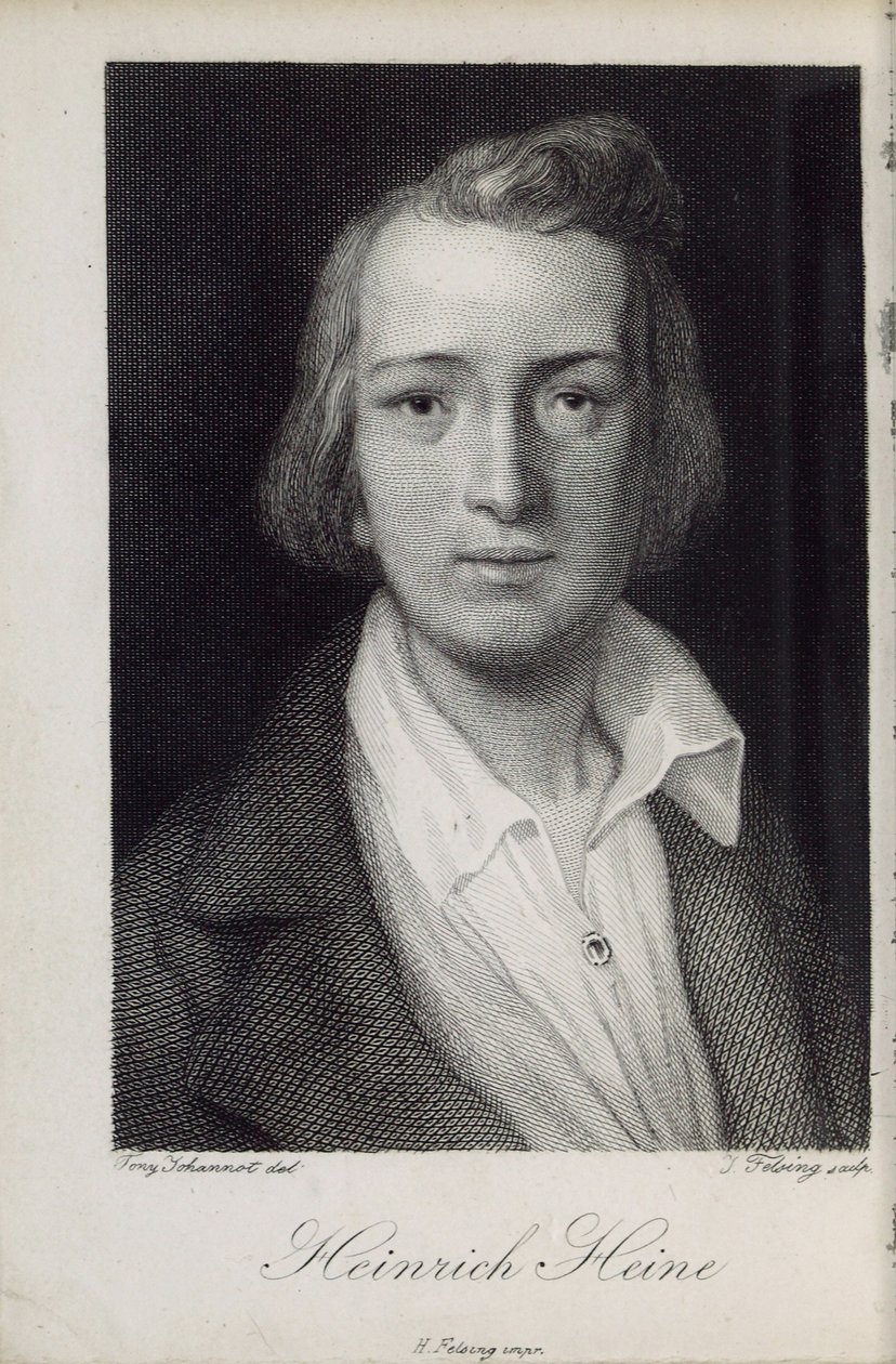Heinrich Heine költő portréja 1797-1856, 1850 alkotó: Jacob Felsing