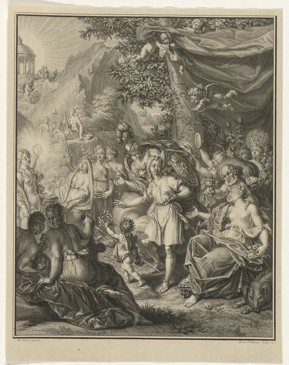 Allegorikus ábrázolás Telemachusszal és Minervával Telemachus kalandjai (sorozat címe) alkotó: Jacob Folkema